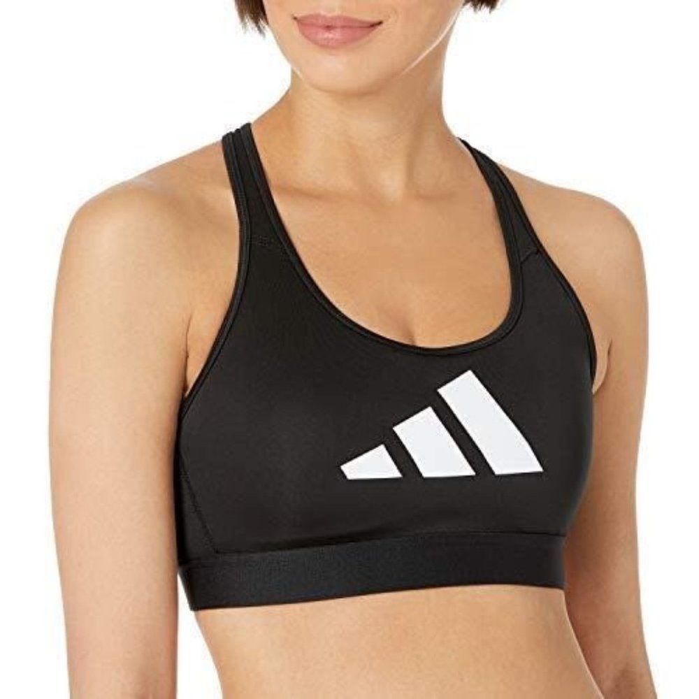 adidas Women's Don't Rest 3 Bar Bra, Black/Grey/White, Size XS (X-Small)